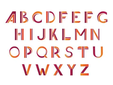 Typographic alphabet design set Stock Illustration