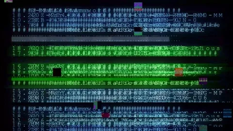Typographic animation in the glitch style. Digital background. Stock Footage 313469549