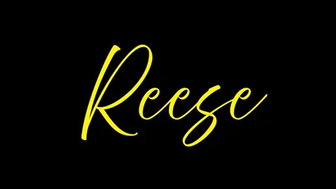 A typographic animation the name Reese in white cursive on black background Stock Footage 339436696