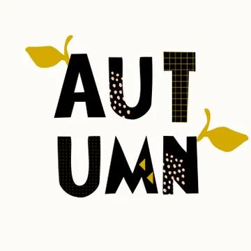 Typographic Autumn Design Stock Illustration
