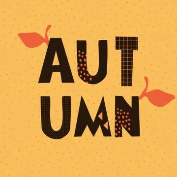 Typographic Autumn Design Illustrazione stock