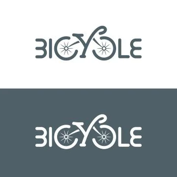 Typographic bicycle logo. Vector illustration. Stock Illustration