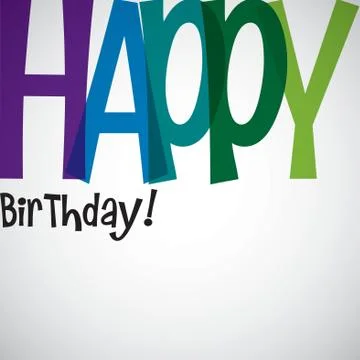 Typographic Birthday card in vector format. Stock Illustration