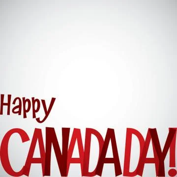 Typographic Canada Day card in vector format. Stock Illustration