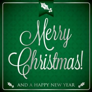 Typographic Christmas card in vector format. Stock Illustration