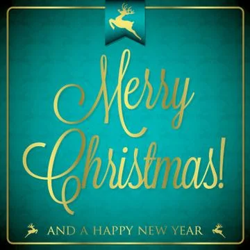 Typographic Christmas card in vector format. Stock Illustration