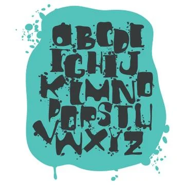 Typographic composition on a blue background Stock Illustration