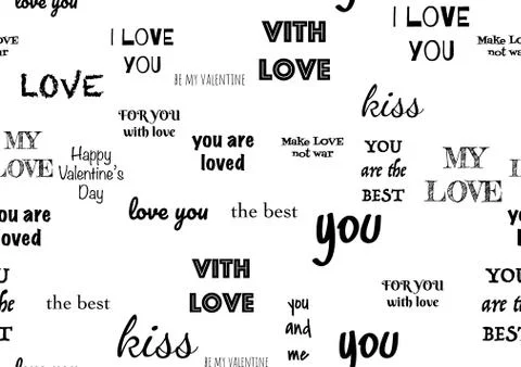 Typographic design text set for valentine day. Modern elements for business,  Stock Illustration