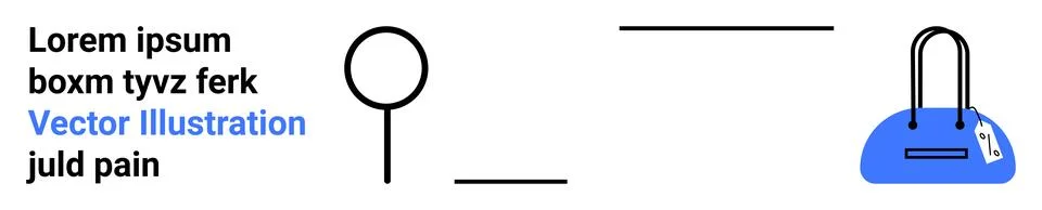 Typographic elements of text with a magnifying glass icon, a horizontal line, 库存插图