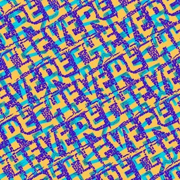 Typographic Graffity Pattern Conversational seamless typographic pattern d... Stock Photos