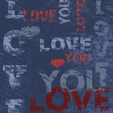 Typographic love poster design Stock Illustration