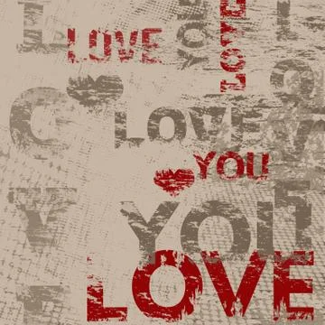Typographic love poster design Stock Illustration