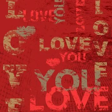 Typographic love poster design Stock Illustration