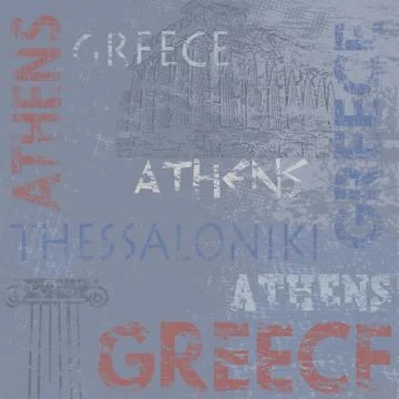 Typographic poster design with Greece Stock Illustration