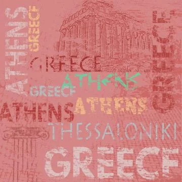 Typographic poster design with Greece Stock Illustration