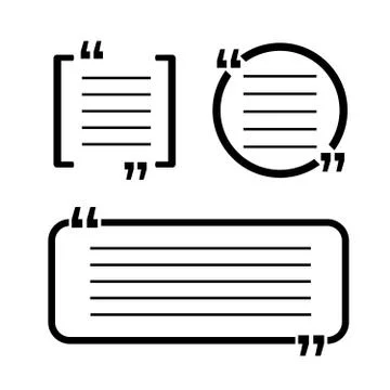 Typographic Quote Template Bubble. Frame with quotes. Quote comment Stock Illustration