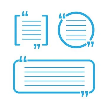 Typographic Quote Template Bubble. Frame with quotes. Quote vector comment Stock Illustration