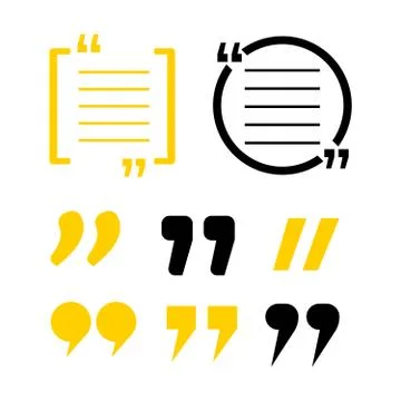 Typographic Quote Template Bubble. Frame with quotes. Quote vector comment Stock Illustration