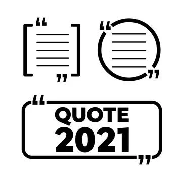 Typographic Quote Template Bubble. Frame with quotes. Quote vector comment Stock Illustration