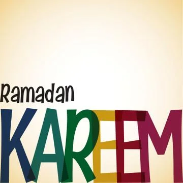 Typographic Ramadan card in vector format. Stock Illustration