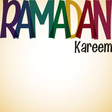 Typographic Ramadan card in vector format. Stock Illustration