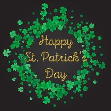 Typographic Saint Patrick's Day background. Vector design for greeting ca Stock Illustration