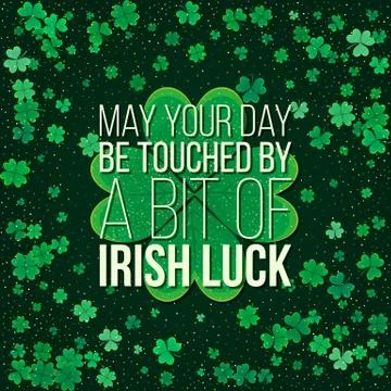 Typographic Saint Patrick's Day background. Vector design for greeting ca Stock Illustration
