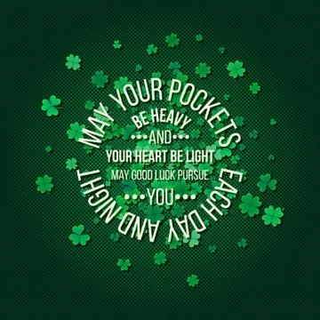 Typographic Saint Patrick's Day background. Vector design for greeting ca Stock Illustration