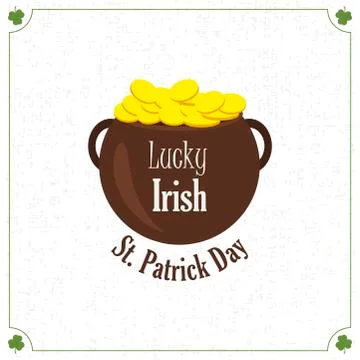 Typographic Saint Patrick's Day vector badge Stock Illustration
