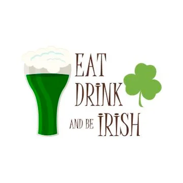 Typographic Saint Patrick's Day vector badge Stock Illustration