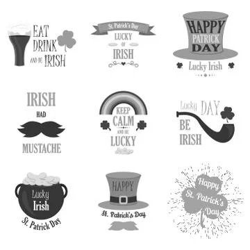 Typographic Saint Patrick's Day vector badges Stock Illustration