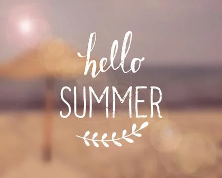 Typographic Summer Blurred Background Design Stock Illustration