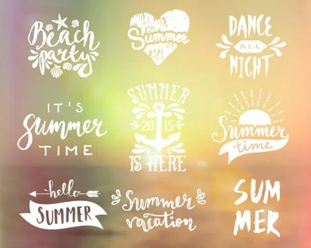 Typographic Summer Designs Stock Illustration