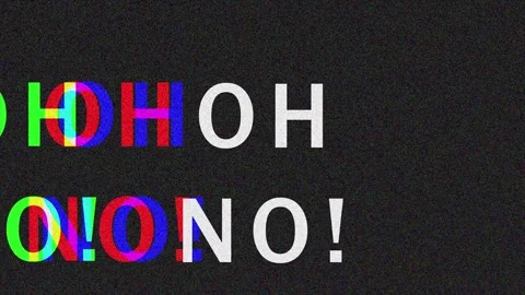 Typographic text OH NO appearing on black background with subtle camera zoo.. Stock Footage 343409316