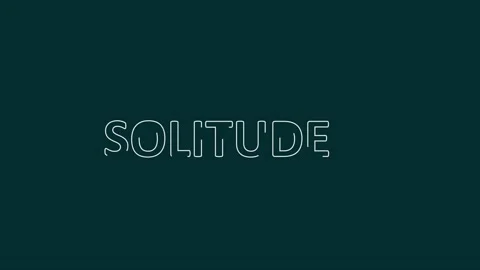 A typographic text solitude animation Stock Footage 168280219