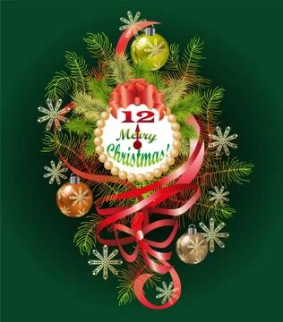 Typographical of the Background With Christmas Elements Stock Illustration