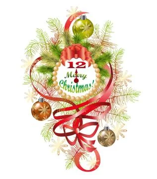 Typographical of the Background With Christmas Elements Stock Illustration