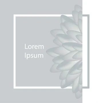 Typographical Background With flower. Square stroke poster Stock Illustration