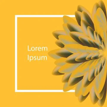 Typographical Background With flower. Square stroke poster Stock Illustration