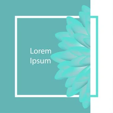 Typographical Background With flower. Square stroke poster Stock Illustration