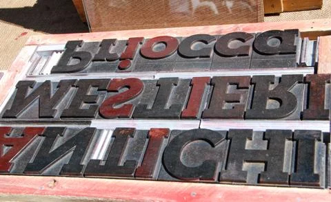 Typographical characters Foto stock