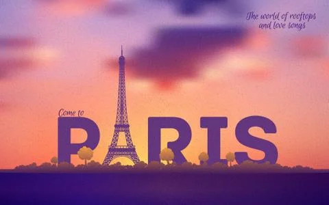 Typographical Paris Retro Style Poster Stock Illustration