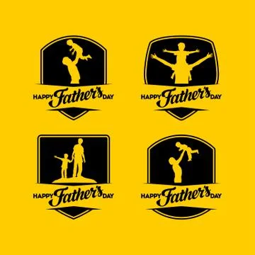 Typography and lettering with design elements for a happy father's day Stock Illustration