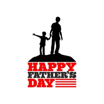 Typography and lettering with design elements for a happy father's day Illustrazione stock