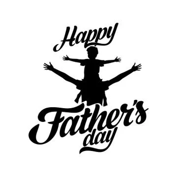 Typography and lettering with design elements for a happy father's day Stock Illustration