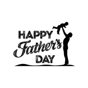 Typography and lettering with design elements for a happy father's day Stock Illustration