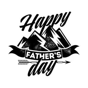 Typography and lettering with design elements for a happy father's day Stock Illustration