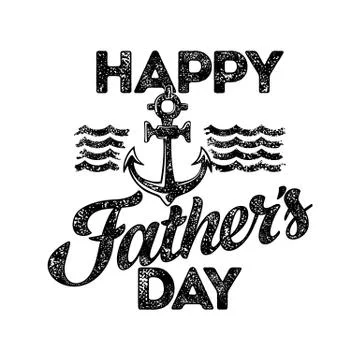 Typography and lettering with design elements for a happy father's day Stock Illustration
