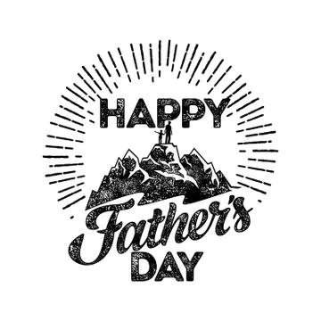 Typography and lettering with design elements for a happy father's day Stock Illustration