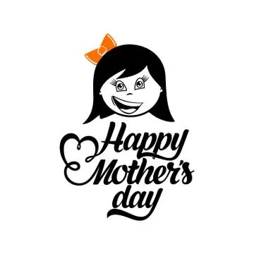 Typography and lettering with design elements for a happy mother's day Stock Illustration